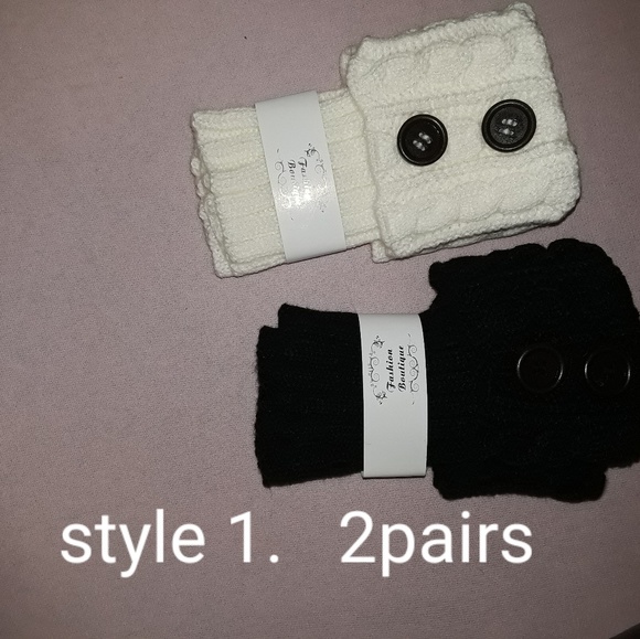 8 Womens Short Boots Socks Crochet Knitted Boot Cu - Picture 3 of 8